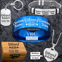 Memorial Keepsake Bundle 🌹 Includes Personalized Ring, Bracelet, Necklace, Keychain and Wood Chest