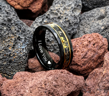 75% Off Today Only! Gold Flake Black Tungsten Meteorite Ring + FREE Gift