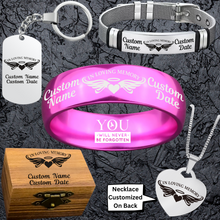 Memorial Keepsake Bundle 🌹 Includes Personalized Ring, Bracelet, Necklace, Keychain and Wood Chest