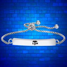 Silver Nursing Bracelet, RN, LPN, CNA, Nurse Jewelry