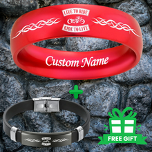 Custom HD Biker Ring + Free Matching Bracelet š Includes Lifetime Warranty š