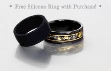 75% Off Today Only! Gold Flake Black Tungsten Meteorite Ring + FREE Gift