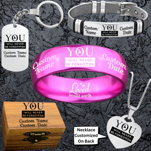 Memorial Keepsake Bundle 🌹 Includes Personalized Ring, Bracelet, Necklace, Keychain and Wood Chest