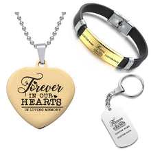 Customized Bundle ❤️  Necklace + Bracelet + Keychain ❤️  Forever In Our Hearts