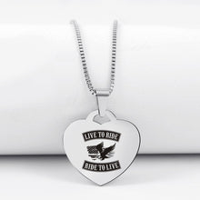 Biker Heart Pendant Necklace ⏰  60% Off