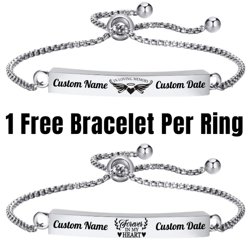 In Loving Memory OR Forever In My Heart 🎁 Free Matching Bracelet Gift