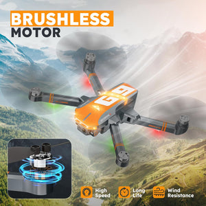 Today $200 Off! ⏰ Orange 4K GPS Drone with LED Night Flight