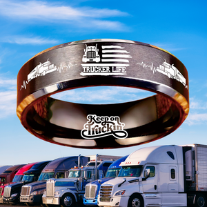 Today 60% Off! 😎 Tungsten Trucker Life Ring + Free Gift! 🎁