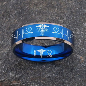 Nursing Ring for RN, NP, LPN, CNA, RT, PT, PA – Healthcare Professionals Rings + Free Matching Bracelet 🎁