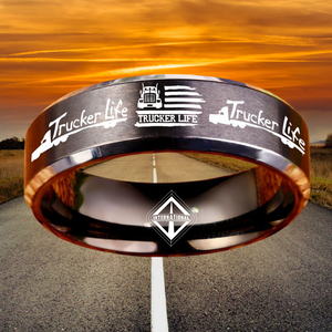 Today 60% Off! 😎 Tungsten Trucker Life Ring + Free Gift! 🎁