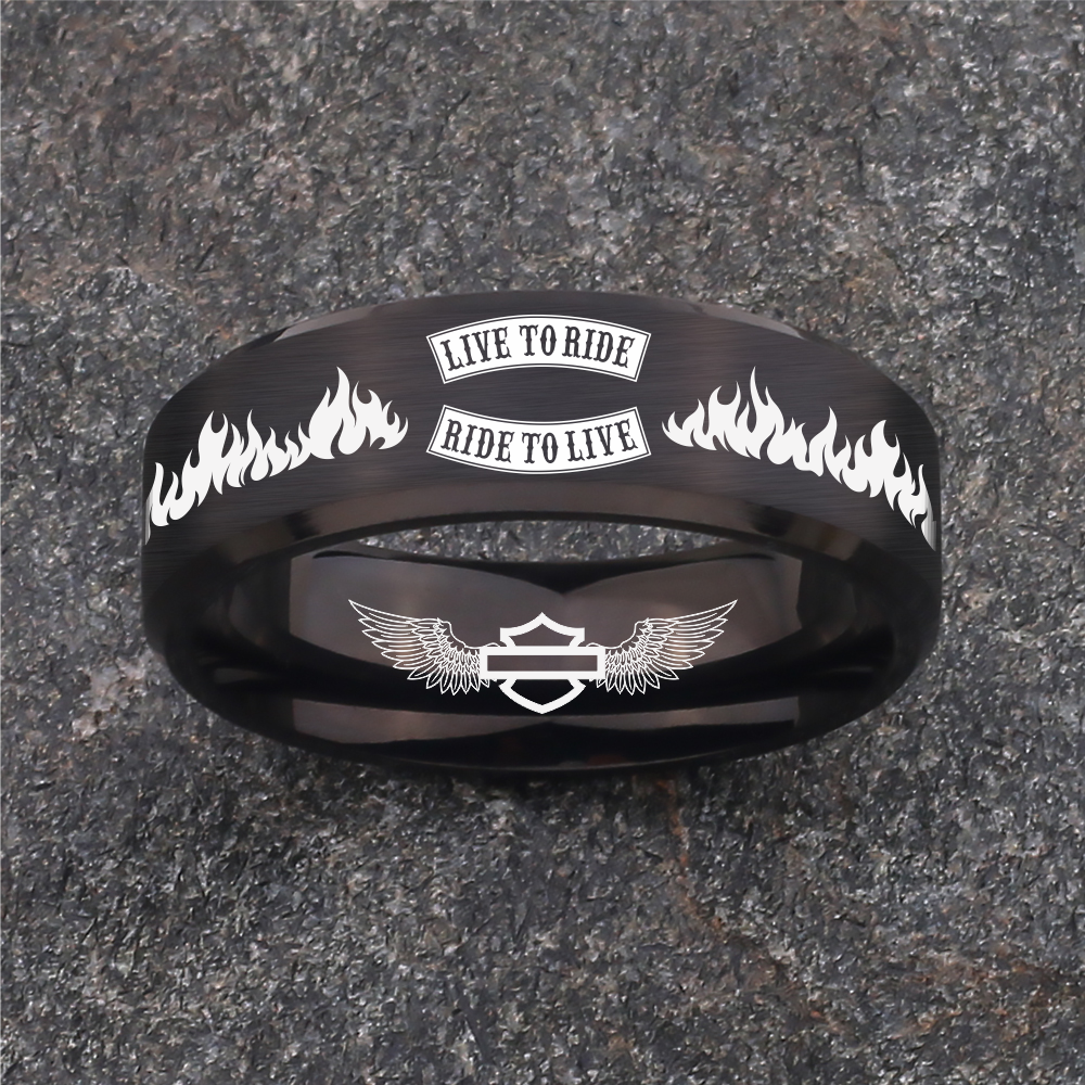 Today $100 Off! 😎 HD Flames Biker Ring 🔥 Personalize It Free