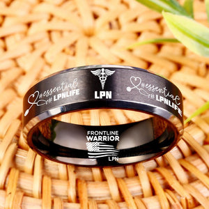 Nursing Ring for RN, NP, LPN, CNA, RT, PT, PA – Healthcare Professionals Rings + Free Matching Bracelet 🎁