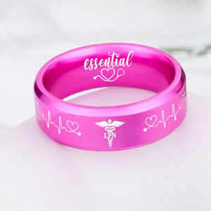Nursing Ring for RN, NP, LPN, CNA, RT, PT, PA – Healthcare Professionals Rings + Free Matching Bracelet 🎁