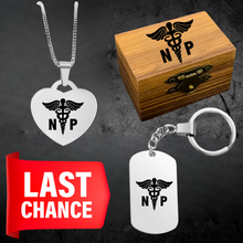 💝 Matching Gift Bundle: Engraved Wood Box + 18″ Silver Heart Pendant Necklace + Silver Keychain