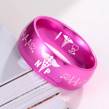 Nursing Ring for RN, NP, LPN, CNA, RT, PT, PA – Healthcare Professionals Rings + Free Matching Bracelet 🎁