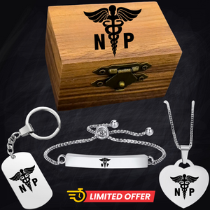 Nursing Ring for RN, NP, LPN, CNA, RT, PT, PA – Healthcare Professionals Rings + Free Matching Bracelet 🎁