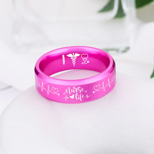 Nursing Ring for RN, NP, LPN, CNA, RT, PT, PA – Healthcare Professionals Rings + Free Matching Bracelet 🎁
