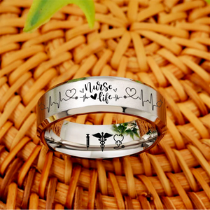 Nursing Ring for RN, NP, LPN, CNA, RT, PT, PA – Healthcare Professionals Rings + Free Matching Bracelet 🎁