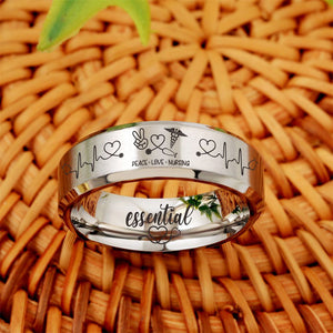 Nursing Ring for RN, NP, LPN, CNA, RT, PT, PA – Healthcare Professionals Rings + Free Matching Bracelet 🎁