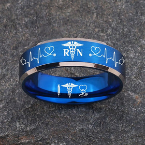 Nursing Ring for RN, NP, LPN, CNA, RT, PT, PA – Healthcare Professionals Rings + Free Matching Bracelet 🎁