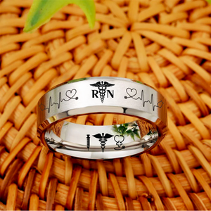 Nursing Ring for RN, NP, LPN, CNA, RT, PT, PA – Healthcare Professionals Rings + Free Matching Bracelet 🎁