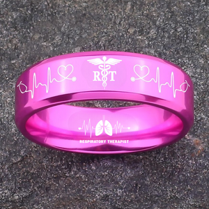 Nursing Ring for RN, NP, LPN, CNA, RT, PT, PA – Healthcare Professionals Rings + Free Matching Bracelet 🎁