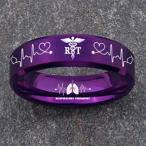 Nursing Ring for RN, NP, LPN, CNA, RT, PT, PA – Healthcare Professionals Rings + Free Matching Bracelet 🎁