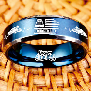 Today 60% Off! 😎 Tungsten Trucker Life Ring + Free Gift! 🎁