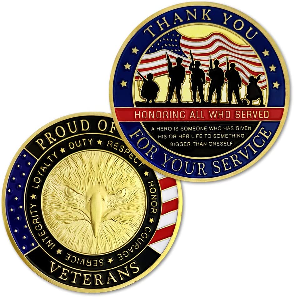 Thank You For Your Service 🎖Veteran Coin Bundle 🇺🇸 Choose From Gold or Silver Plated