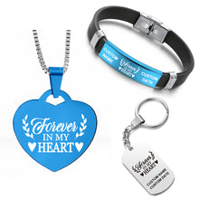 Customized Bundle ❤️  Necklace + Bracelet + Keychain ❤️  Forever In My Heart