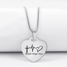 60% Off 😍  Faith Hope Love✝️  Heart Pendant Necklace