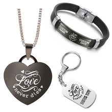 Customized Bundle ❤️  Necklace + Bracelet + Keychain ❤️  Love Never Dies