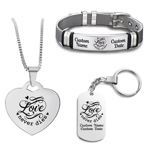Customized Bundle 💜  Necklace + Bracelet + Keychain 💜  Choose From 9 Styles
