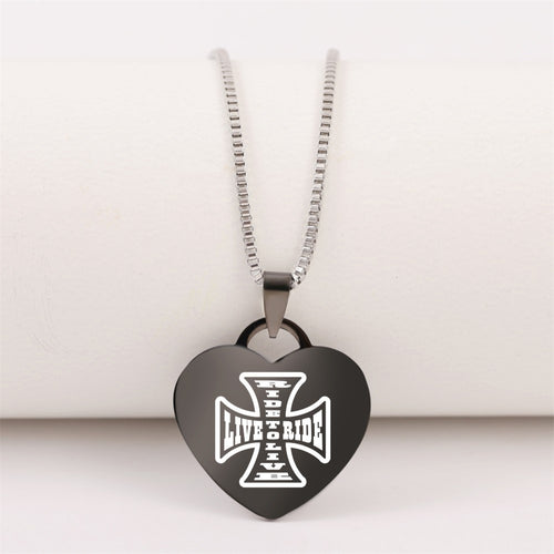Today Only 60% Off 🏍  Live To Ride Heart Pendant Necklace