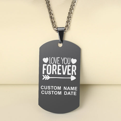 Love You Forever 💟  Customized Tag Necklace