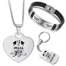 Customized Bundle ❤️  Necklace + Bracelet + Keychain ❤️  I Miss You