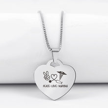 Today Only 60% Off 😍  Peace Love Nursing👩🏼‍⚕️ Heart Pendant Necklace