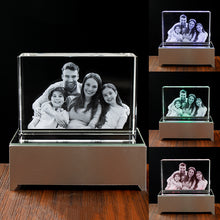 Crystal Laser Art Photo Frame with LED Base Option