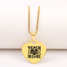 Today Only 60% Off 🍎  Teach Love Inspire Heart Pendant Necklace