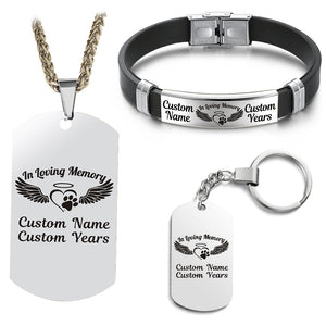 Pet Memorial Bundle 🐕 Necklace + Bracelet + Keychain 🐈