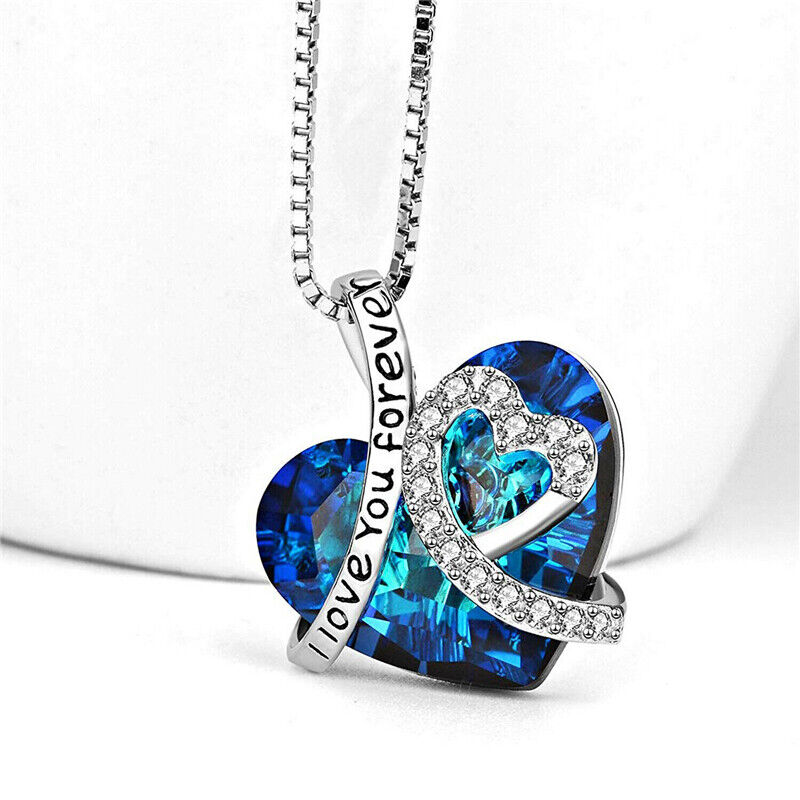 Today $100 Off! ❤️ Love You Forever Crystal Necklace with Silver Chain 😍 Free Shipping!